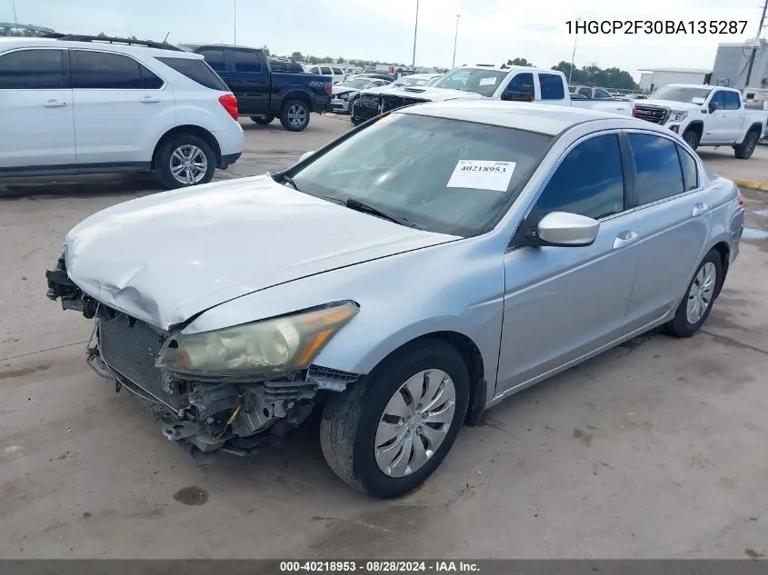 1HGCP2F30BA135287 2011 Honda Accord 2.4 Lx