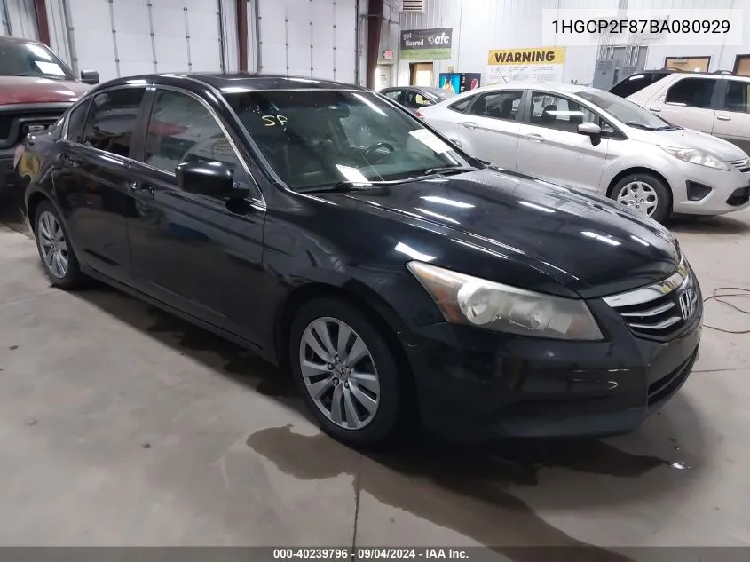 2011 Honda Accord Exl VIN: 1HGCP2F87BA080929 Lot: 40239796