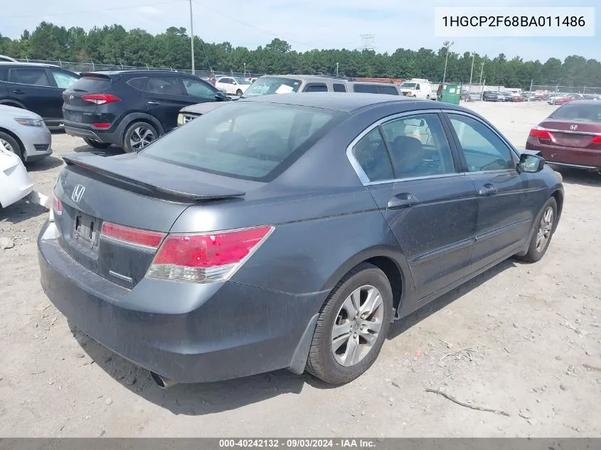 1HGCP2F68BA011486 2011 Honda Accord Se