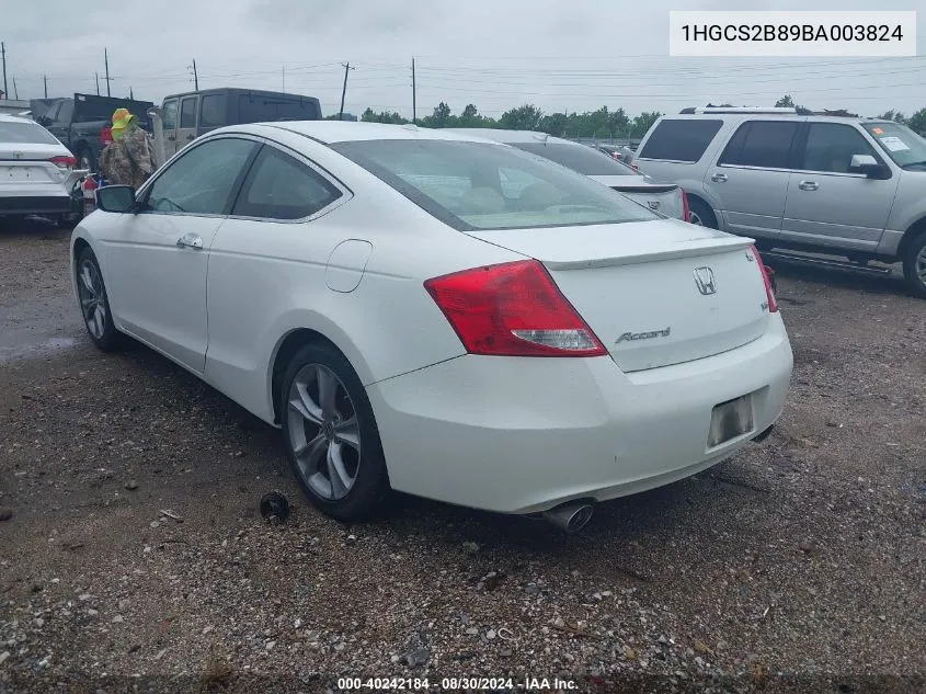 1HGCS2B89BA003824 2011 Honda Accord 3.5 Ex-L