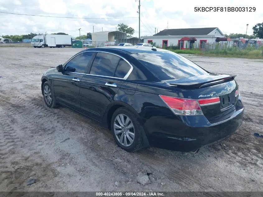 5KBCP3F81BB003129 2011 Honda Accord 3.5 Ex-L