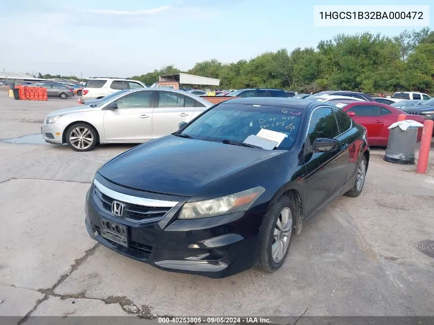 2011 Honda Accord 2.4 Lx-S VIN: 1HGCS1B32BA000472 Lot: 40253805