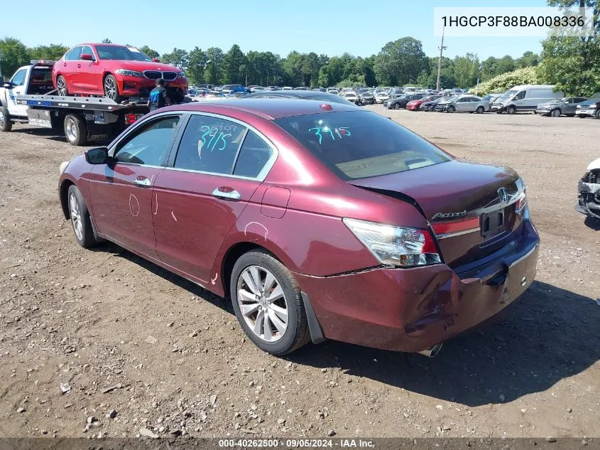 1HGCP3F88BA008336 2011 Honda Accord 3.5 Ex-L