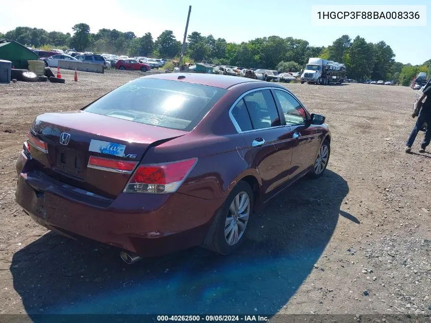 2011 Honda Accord 3.5 Ex-L VIN: 1HGCP3F88BA008336 Lot: 40262500