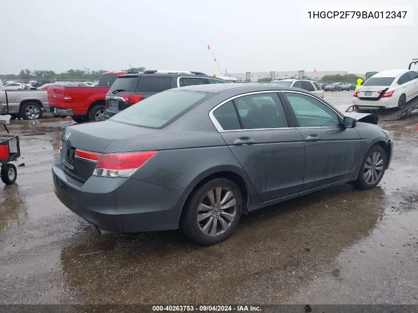 2011 Honda Accord 2.4 Ex VIN: 1HGCP2F79BA012347 Lot: 40263753