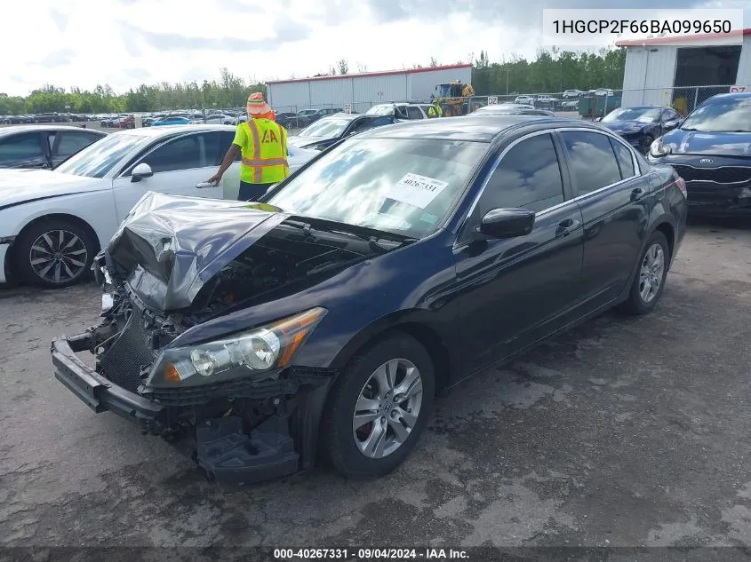 2011 Honda Accord Se VIN: 1HGCP2F66BA099650 Lot: 40267331