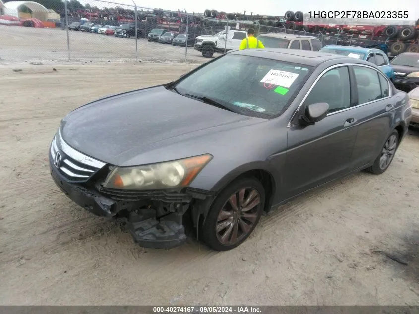 2011 Honda Accord Ex VIN: 1HGCP2F78BA023355 Lot: 40274167