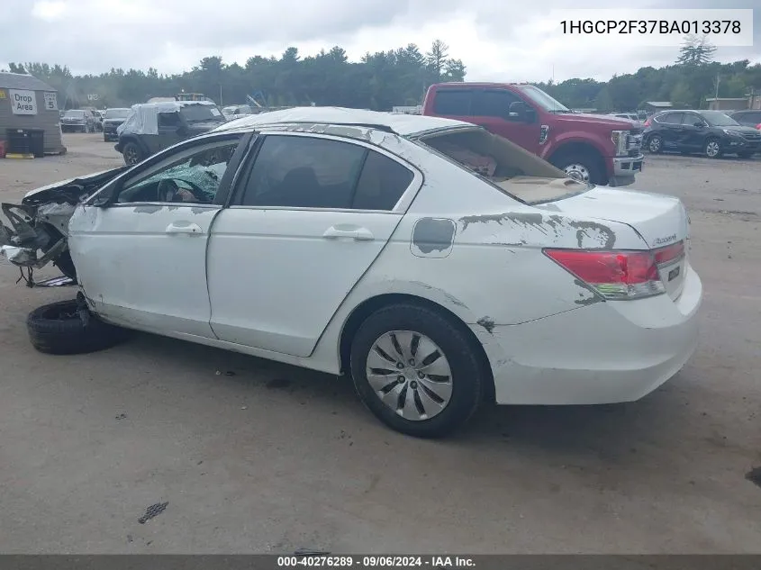 2011 Honda Accord 2.4 Lx VIN: 1HGCP2F37BA013378 Lot: 40276289