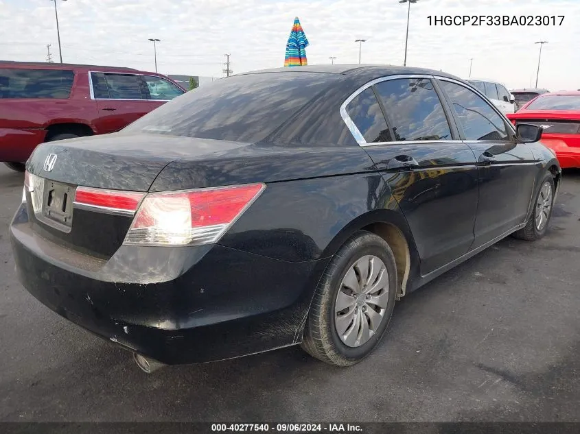 2011 Honda Accord 2.4 Lx VIN: 1HGCP2F33BA023017 Lot: 40277540