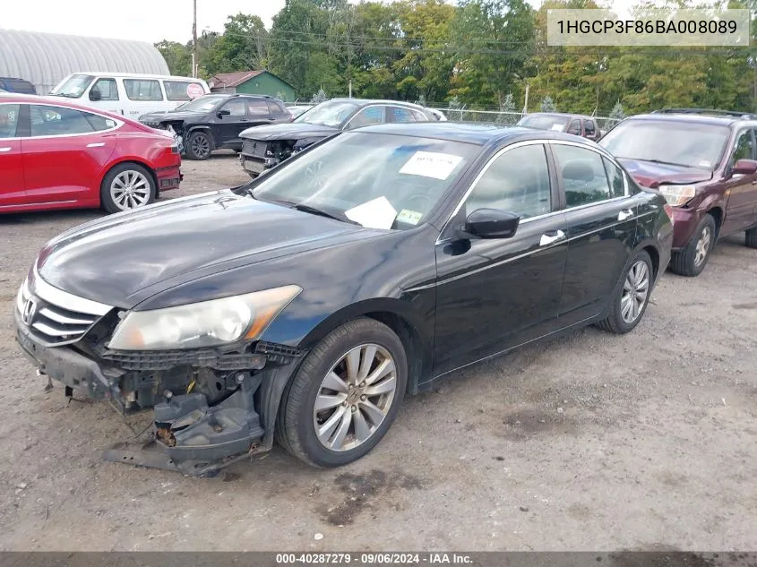 1HGCP3F86BA008089 2011 Honda Accord 3.5 Ex-L