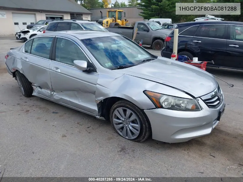 2011 Honda Accord 2.4 Ex-L VIN: 1HGCP2F80BA081288 Lot: 40287285