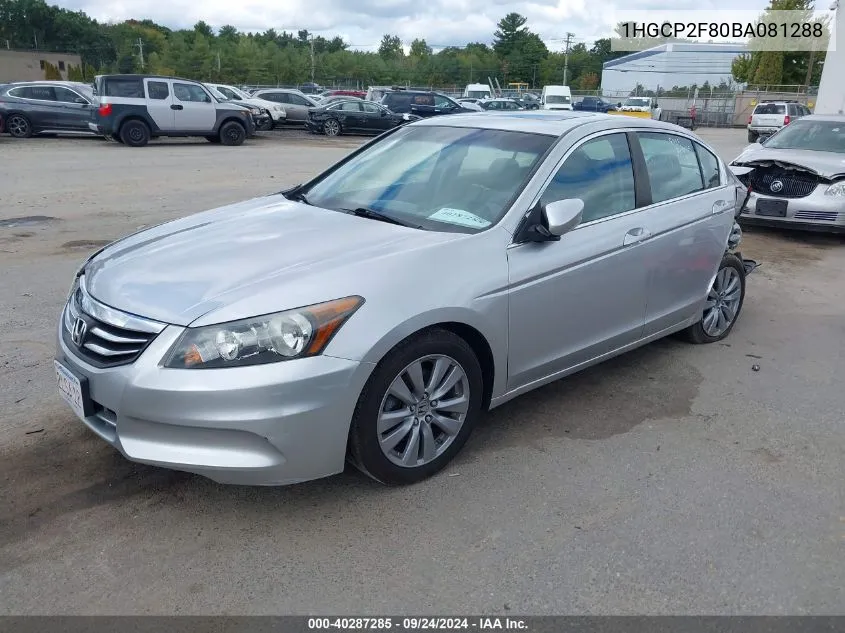 2011 Honda Accord 2.4 Ex-L VIN: 1HGCP2F80BA081288 Lot: 40287285