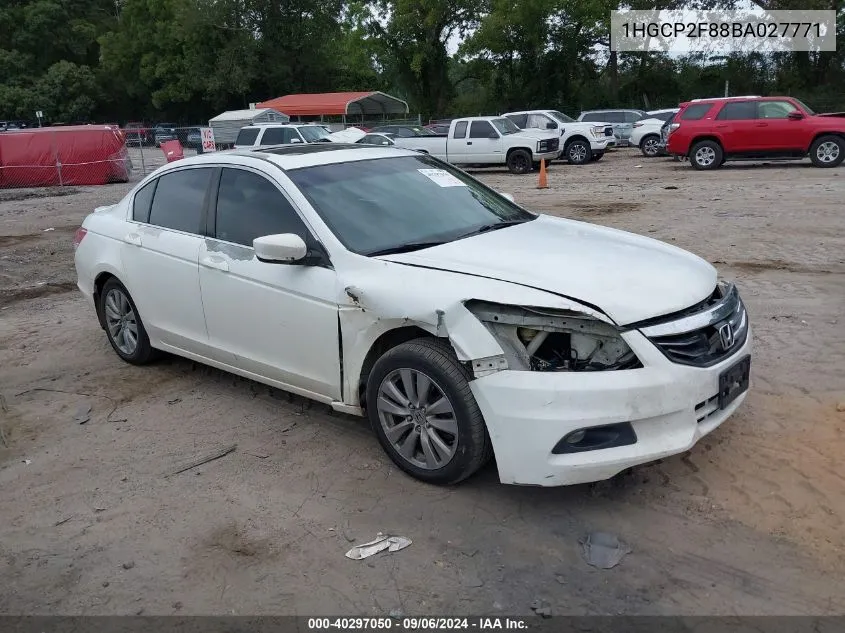 1HGCP2F88BA027771 2011 Honda Accord 2.4 Ex-L