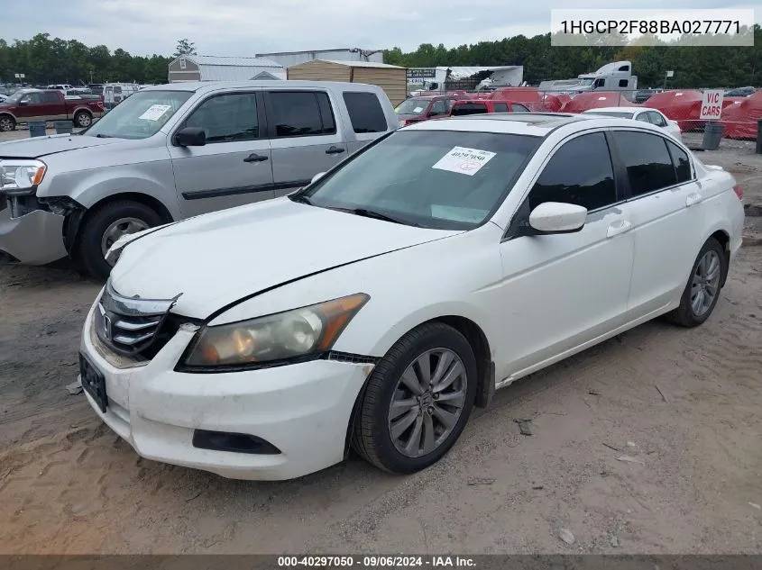 2011 Honda Accord 2.4 Ex-L VIN: 1HGCP2F88BA027771 Lot: 40297050