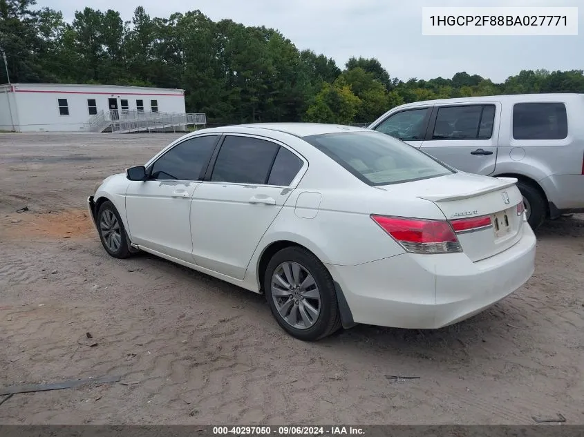 2011 Honda Accord 2.4 Ex-L VIN: 1HGCP2F88BA027771 Lot: 40297050