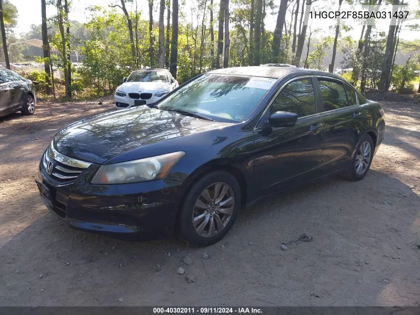 1HGCP2F85BA031437 2011 Honda Accord Exl