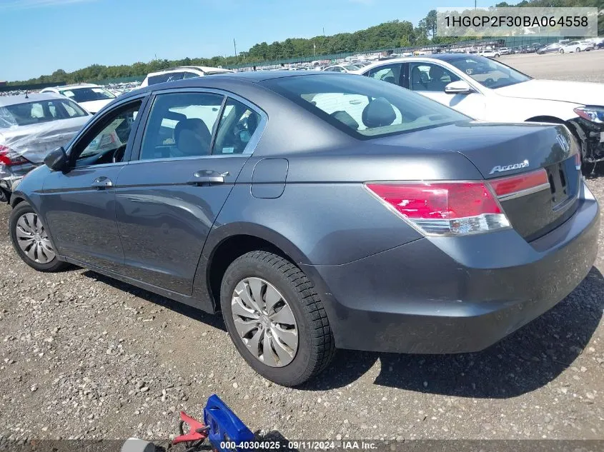 1HGCP2F30BA064558 2011 Honda Accord 2.4 Lx