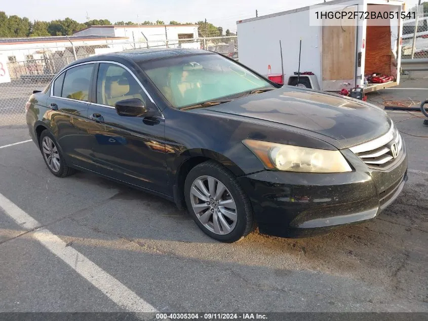 2011 Honda Accord Ex VIN: 1HGCP2F72BA051541 Lot: 40305304