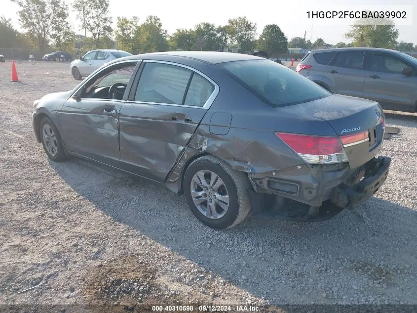 2011 Honda Accord Se VIN: 1HGCP2F6CBA039902 Lot: 40310598