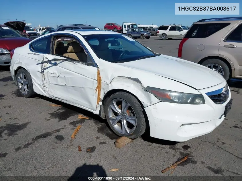 1HGCS2B87BA008617 2011 Honda Accord 3.5 Ex-L