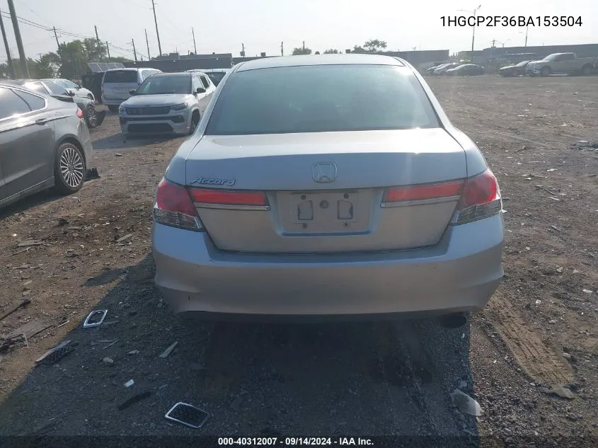 1HGCP2F36BA153504 2011 Honda Accord Lx