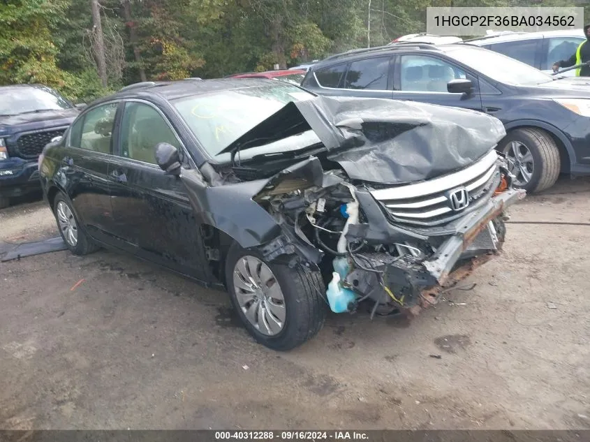 2011 Honda Accord Lx VIN: 1HGCP2F36BA034562 Lot: 40312288