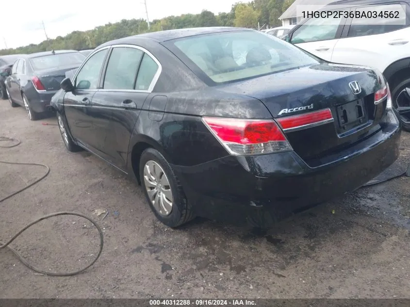 1HGCP2F36BA034562 2011 Honda Accord Lx