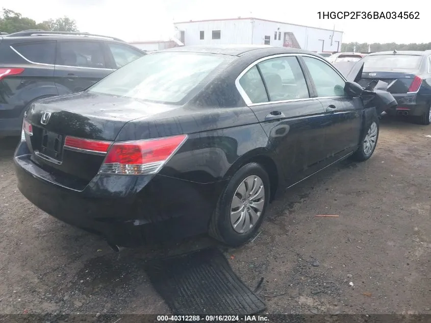 2011 Honda Accord Lx VIN: 1HGCP2F36BA034562 Lot: 40312288