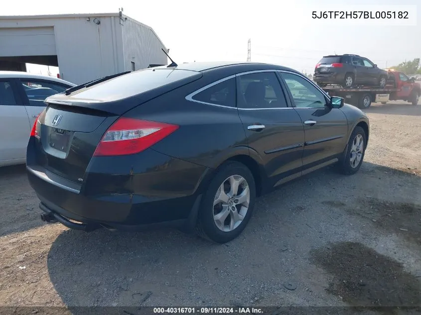 2011 Honda Accord Crosstour Ex-L VIN: 5J6TF2H57BL005182 Lot: 40316701