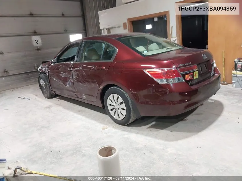 1HGCP2F3XBA094859 2011 Honda Accord Lx