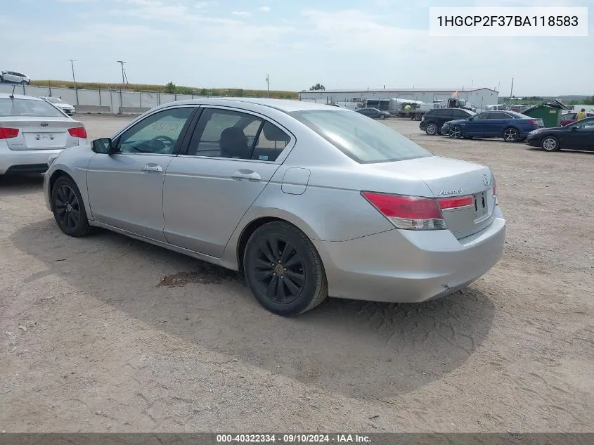 1HGCP2F37BA118583 2011 Honda Accord 2.4 Lx