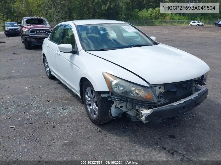 2011 Honda Accord 2.4 Se VIN: 1HGCP2F69BA049504 Lot: 40327537