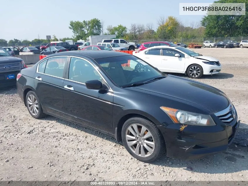 2011 Honda Accord 3.5 Ex-L VIN: 1HGCP3F88BA026416 Lot: 40328993