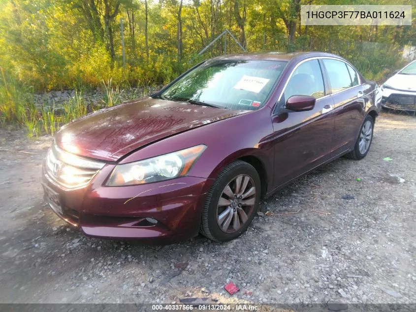 2011 Honda Accord Ex VIN: 1HGCP3F77BA011624 Lot: 40337566