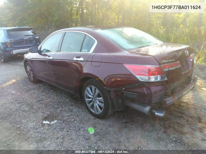 2011 Honda Accord Ex VIN: 1HGCP3F77BA011624 Lot: 40337566