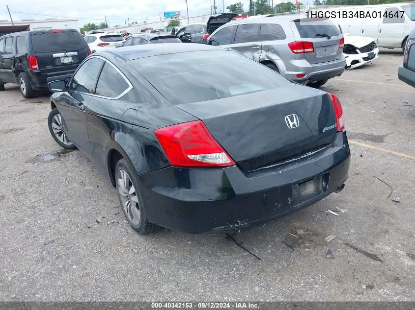 2011 Honda Accord 2.4 Lx-S VIN: 1HGCS1B34BA014647 Lot: 40342153