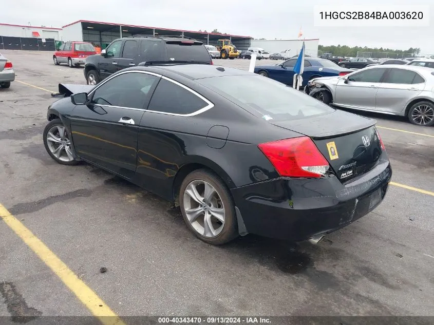 2011 Honda Accord Exl VIN: 1HGCS2B84BA003620 Lot: 40343470