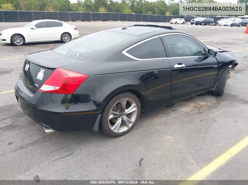 2011 Honda Accord Exl VIN: 1HGCS2B84BA003620 Lot: 40343470