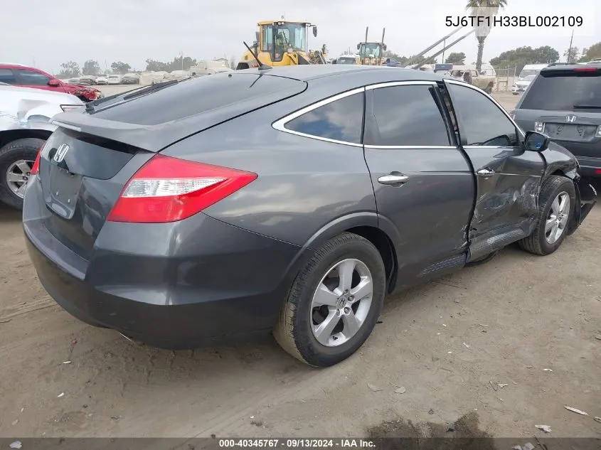 2011 Honda Accord Crosstour Ex VIN: 5J6TF1H33BL002109 Lot: 40345767