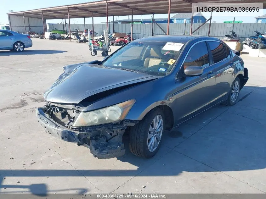 2011 Honda Accord 2.4 Ex VIN: 1HGCP2E79BA036696 Lot: 40353729