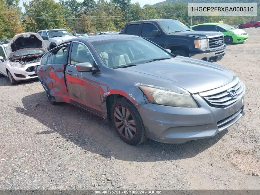 1HGCP2F8XBA000510 2011 Honda Accord 2.4 Ex-L