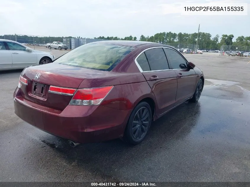 2011 Honda Accord 2.4 Se VIN: 1HGCP2F65BA155335 Lot: 40431742