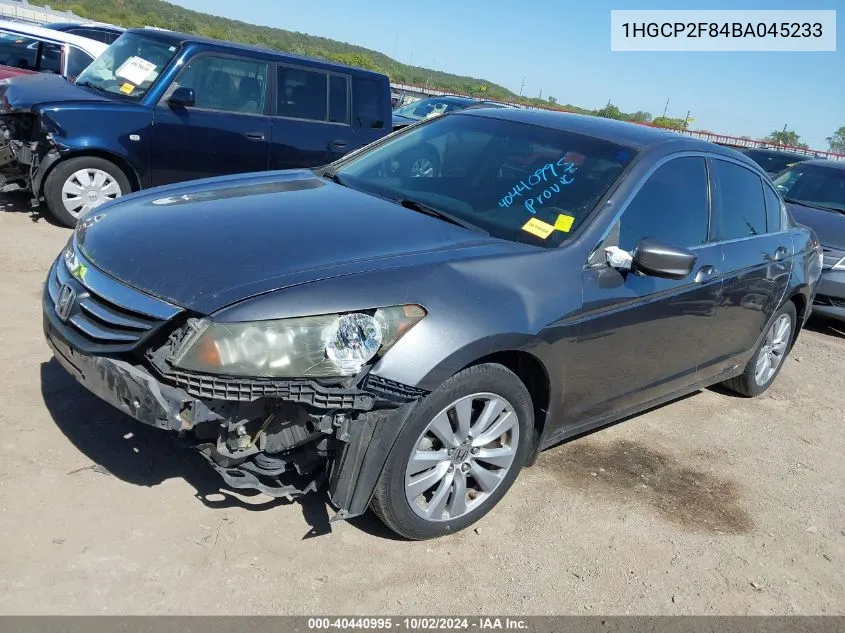 2011 Honda Accord 2.4 Ex-L VIN: 1HGCP2F84BA045233 Lot: 40440995