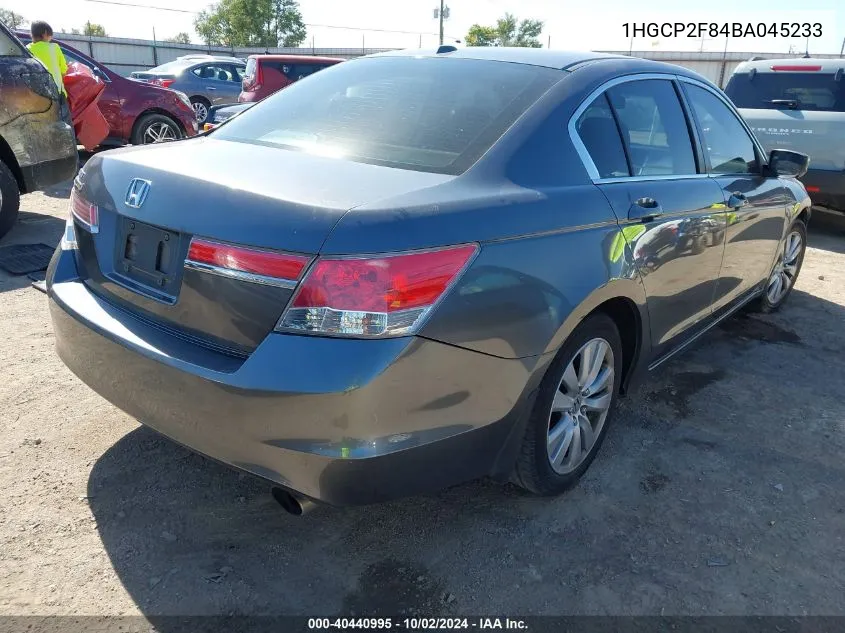 2011 Honda Accord 2.4 Ex-L VIN: 1HGCP2F84BA045233 Lot: 40440995