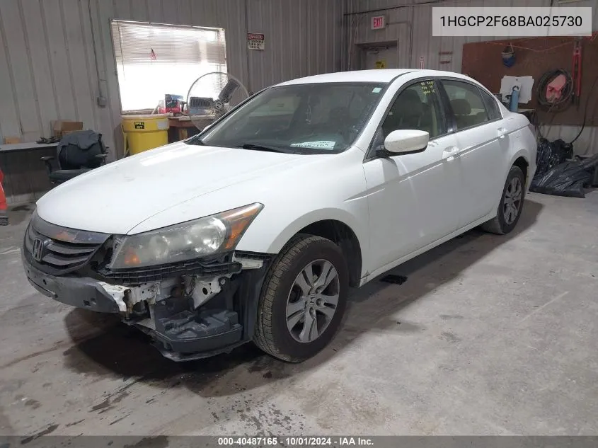 2011 Honda Accord 2.4 Se VIN: 1HGCP2F68BA025730 Lot: 40487165