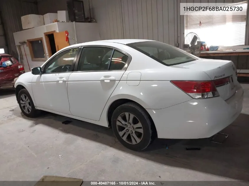 2011 Honda Accord 2.4 Se VIN: 1HGCP2F68BA025730 Lot: 40487165