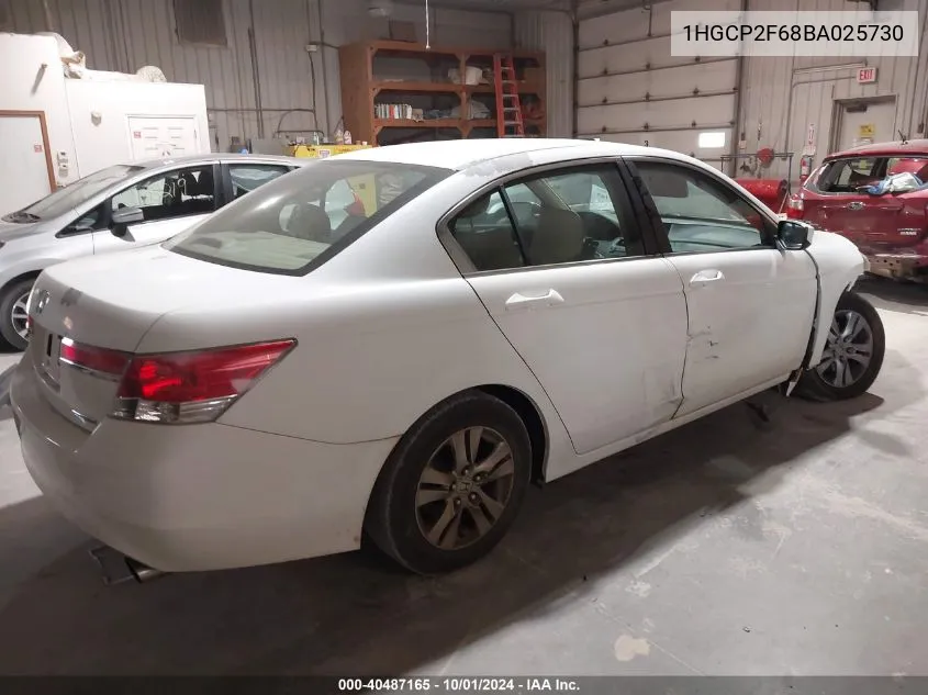 2011 Honda Accord 2.4 Se VIN: 1HGCP2F68BA025730 Lot: 40487165