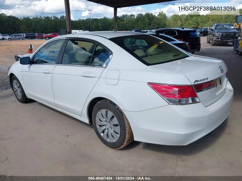 2011 Honda Accord 2.4 Lx VIN: 1HGCP2F38BA013096 Lot: 40487484