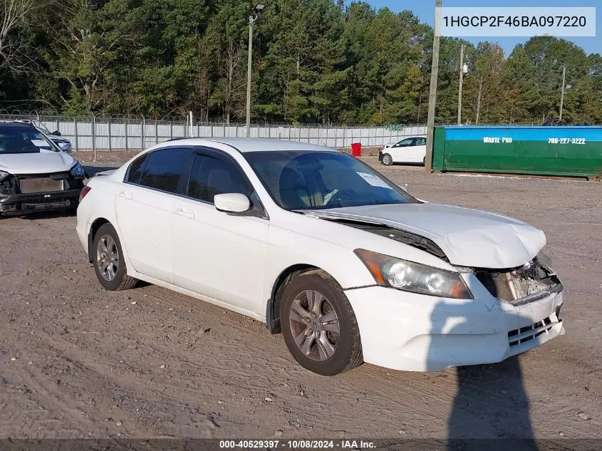 1HGCP2F46BA097220 2011 Honda Accord 2.4 Lx-P