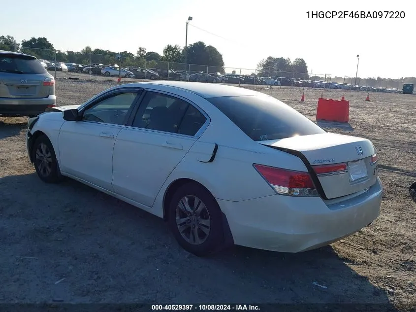 1HGCP2F46BA097220 2011 Honda Accord 2.4 Lx-P